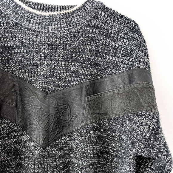 Vintage Street Scenes Eagle Leather Patch Sweater David Rose–Core Med.Men XL.Wom - Picture 5 of 9